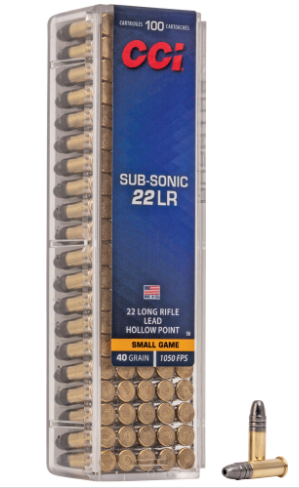 CCI 22 subsonic 40gr hp 1050 FPS